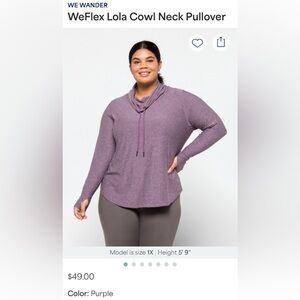 Wander Lavender Cowl Neck Pullover. Stitch Fix.